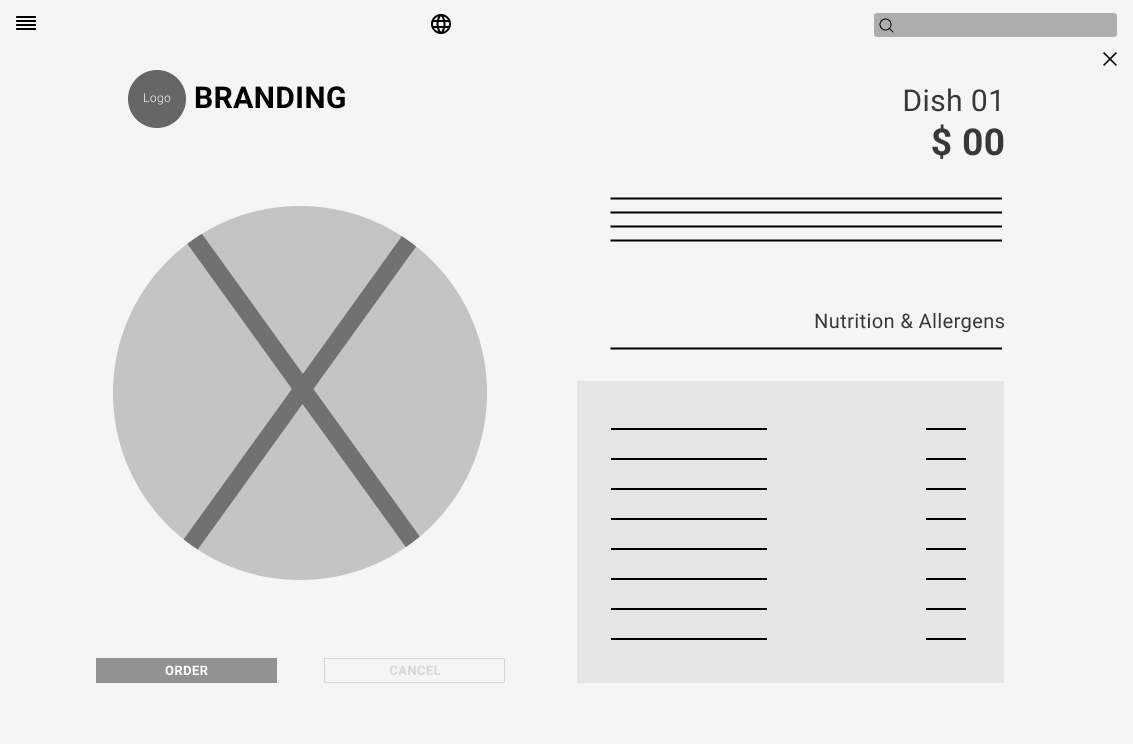 Wireframe — Ingredients Information