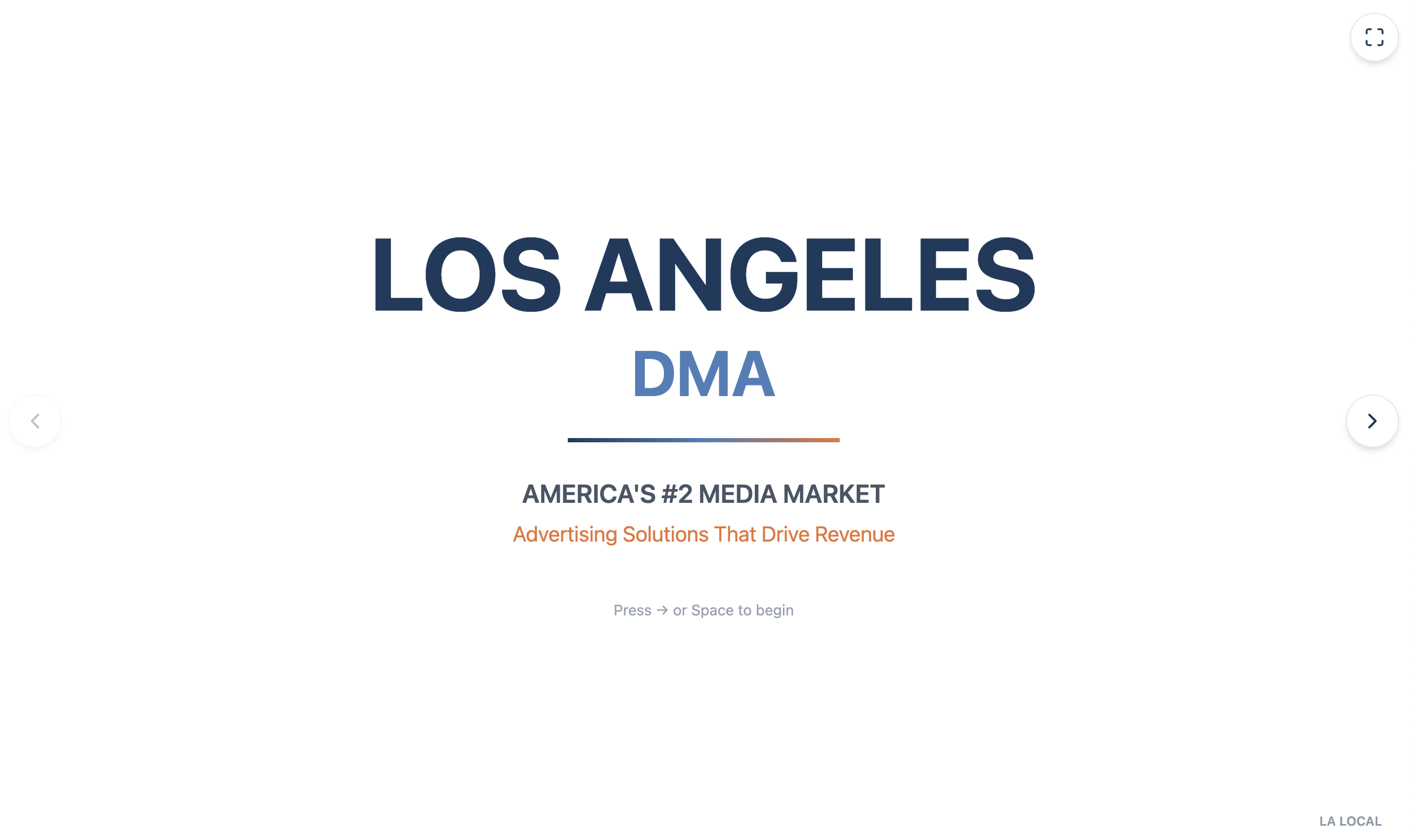 Los Angeles DMA — Sales Presentation Template