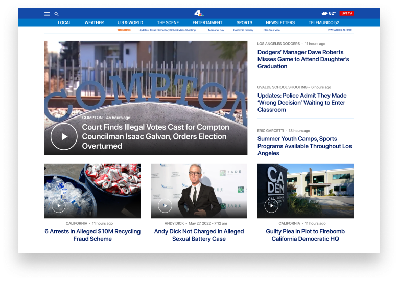 Homepage mockup — before