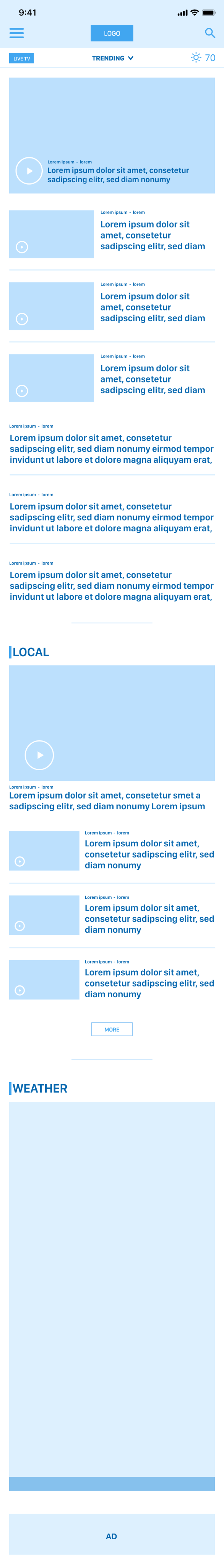 Mobile wireframe
