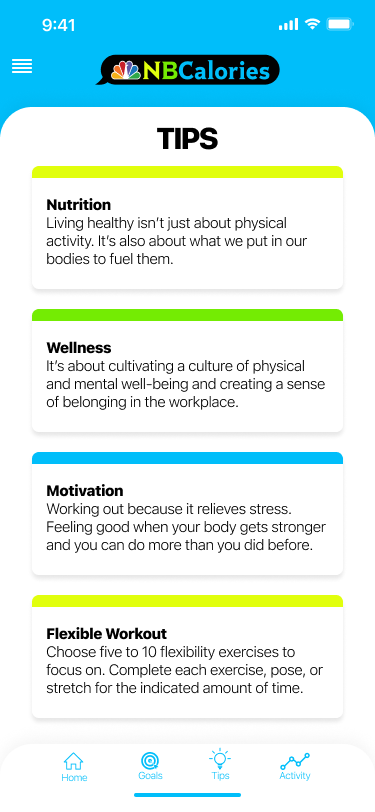 Mobile mockup — tips