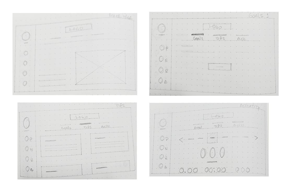 Paper wireframe — web app