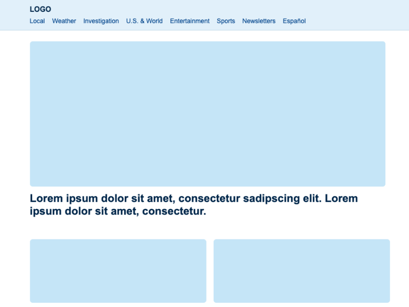 News Website — Wireframe Layout